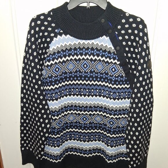 T by Talbots Cotton Blend Snap Mock Neck Heavyweight Sweater NWT Sz PXL - Picture 1 of 9